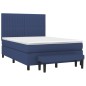 vidaXL Boxspringbett mit Matratze Blau 140x200 cm Stoff vidaXL Boxspringbett mit Matratze Blau 140x200 cm Stoff