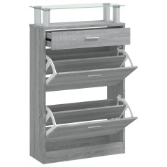 vidaXL Schuhschrank Grau Sonoma 63x24x104 cm Holzwerkstoff