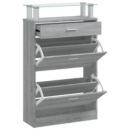 vidaXL Schuhschrank Grau Sonoma 63x24x104 cm Holzwerkstoff