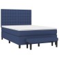 vidaXL Boxspringbett mit Matratze Blau 140x190 cm Stoff vidaXL Boxspringbett mit Matratze Blau 140x190 cm Stoff