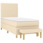 vidaXL Boxspringbett mit Matratze Creme 90x190 cm Stoff vidaXL Boxspringbett mit Matratze Creme 90x190 cm Stoff