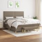 vidaXL Boxspringbett mit Matratze Taupe 160x200 cm Stoff vidaXL Boxspringbett mit Matratze Taupe 160x200 cm Stoff