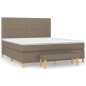 vidaXL Boxspringbett mit Matratze Taupe 160x200 cm Stoff vidaXL Boxspringbett mit Matratze Taupe 160x200 cm Stoff