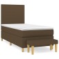 vidaXL Boxspringbett mit Matratze Dunkelbraun 100x200 cm Stoff vidaXL Boxspringbett mit Matratze Dunkelbraun 100x200 cm Stoff