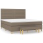 vidaXL Boxspringbett mit Matratze Taupe 180x200 cm Stoff vidaXL Boxspringbett mit Matratze Taupe 180x200 cm Stoff