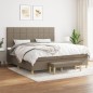vidaXL Boxspringbett mit Matratze Taupe 200x200 cm Stoff vidaXL Boxspringbett mit Matratze Taupe 200x200 cm Stoff