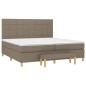 vidaXL Boxspringbett mit Matratze Taupe 200x200 cm Stoff vidaXL Boxspringbett mit Matratze Taupe 200x200 cm Stoff