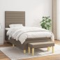 vidaXL Boxspringbett mit Matratze Taupe 90x190 cm Stoff vidaXL Boxspringbett mit Matratze Taupe 90x190 cm Stoff