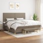 vidaXL Boxspringbett mit Matratze Taupe 200x200 cm Stoff vidaXL Boxspringbett mit Matratze Taupe 200x200 cm Stoff