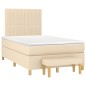 vidaXL Boxspringbett mit Matratze Creme 120x200 cm Stoff vidaXL Boxspringbett mit Matratze Creme 120x200 cm Stoff