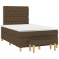vidaXL Boxspringbett mit Matratze Dunkelbraun 120x200 cm Stoff vidaXL Boxspringbett mit Matratze Dunkelbraun 120x200 cm Stoff