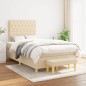 vidaXL Boxspringbett mit Matratze Creme 120x200 cm Stoff vidaXL Boxspringbett mit Matratze Creme 120x200 cm Stoff