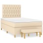 vidaXL Boxspringbett mit Matratze Creme 120x200 cm Stoff vidaXL Boxspringbett mit Matratze Creme 120x200 cm Stoff