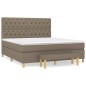 vidaXL Boxspringbett mit Matratze Taupe 160x200 cm Stoff vidaXL Boxspringbett mit Matratze Taupe 160x200 cm Stoff