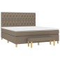 vidaXL Boxspringbett mit Matratze Taupe 160x200 cm Stoff vidaXL Boxspringbett mit Matratze Taupe 160x200 cm Stoff