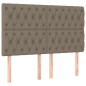 vidaXL Boxspringbett mit Matratze Taupe 160x200 cm Stoff vidaXL Boxspringbett mit Matratze Taupe 160x200 cm Stoff