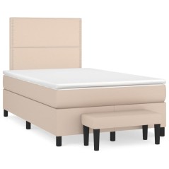 vidaXL Boxspringbett Matratze Cappuccino-Braun 120x200cm Kunstleder