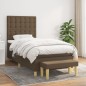 vidaXL Boxspringbett mit Matratze Dunkelbraun 100x200 cm Stoff vidaXL Boxspringbett mit Matratze Dunkelbraun 100x200 cm Stoff