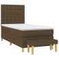 vidaXL Boxspringbett mit Matratze Dunkelbraun 100x200 cm Stoff vidaXL Boxspringbett mit Matratze Dunkelbraun 100x200 cm Stoff