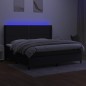 vidaXL Boxspringbett mit Matratze & LED Schwarz 200x200 cm Stoff vidaXL Boxspringbett mit Matratze & LED Schwarz 200x200 cm Stoff