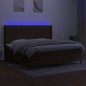 vidaXL Boxspringbett mit Matratze & LED Dunkelbraun 200x200 cm Stoff vidaXL Boxspringbett mit Matratze & LED Dunkelbraun 200x200 cm Stoff