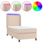 vidaXL Boxspringbett mit Matratze & LED Cappuccino-Braun 90x200cm vidaXL Boxspringbett mit Matratze & LED Cappuccino-Braun 90x200cm