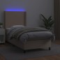 vidaXL Boxspringbett mit Matratze & LED Cappuccino-Braun 90x200cm vidaXL Boxspringbett mit Matratze & LED Cappuccino-Braun 90x200cm
