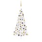 Künstlicher Halber Weihnachtsbaum mit LEDs & Kugeln Weiß 180 cm Künstlicher Halber Weihnachtsbaum mit LEDs & Kugeln Weiß 180 cm