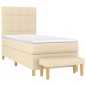 vidaXL Boxspringbett mit Matratze Creme 90x200 cm Stoff vidaXL Boxspringbett mit Matratze Creme 90x200 cm Stoff