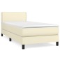 vidaXL Boxspringbett mit Matratze Creme 100x200 cm Kunstleder vidaXL Boxspringbett mit Matratze Creme 100x200 cm Kunstleder