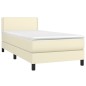 vidaXL Boxspringbett mit Matratze Creme 100x200 cm Kunstleder vidaXL Boxspringbett mit Matratze Creme 100x200 cm Kunstleder