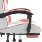 vidaXL Gaming-Stuhl mit Fußstütze Weiß und Rosa Kunstleder vidaXL Gaming-Stuhl mit Fußstütze Weiß und Rosa Kunstleder
