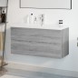 vidaXL Waschbeckenschrank mit Einbaubecken Grau Sonoma Holzwerkstoff vidaXL Waschbeckenschrank mit Einbaubecken Grau Sonoma Holzwerkstoff