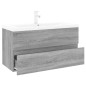 vidaXL Waschbeckenschrank mit Einbaubecken Grau Sonoma Holzwerkstoff vidaXL Waschbeckenschrank mit Einbaubecken Grau Sonoma Holzwerkstoff