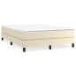 vidaXL Boxspringbett mit Matratze Creme 140x200 cm Kunstleder vidaXL Boxspringbett mit Matratze Creme 140x200 cm Kunstleder