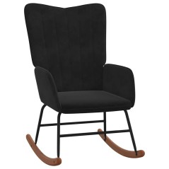 vidaXL Schaukelstuhl Schwarz Samt