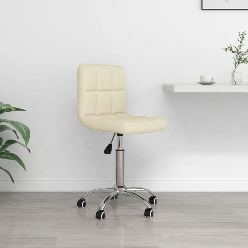 vidaXL Bürostuhl Drehbar Creme Stoff vidaXL Bürostuhl Drehbar Creme Stoff