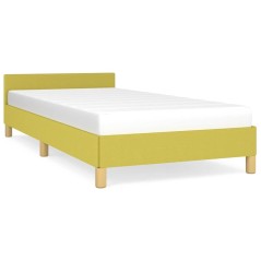 vidaXL Bettgestell mit Kopfteil ohne Matratze Grün 90x190 cm Stoff