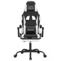 vidaXL Gaming-Stuhl mit Fußstütze Drehbar Schwarz & Weiß Kunstleder vidaXL Gaming-Stuhl mit Fußstütze Drehbar Schwarz & Weiß Kunstleder