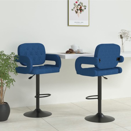 vidaXL Barhocker 2 Stk. Blau Stoff