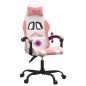 vidaXL Gaming-Stuhl Drehbar Weiß und Rosa Kunstleder vidaXL Gaming-Stuhl Drehbar Weiß und Rosa Kunstleder