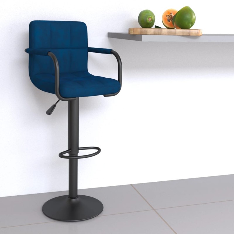 vidaXL Barhocker Blau Samt vidaXL Barhocker Blau Samt