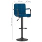 vidaXL Barhocker Blau Samt vidaXL Barhocker Blau Samt