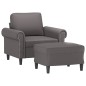 vidaXL Sessel mit Hocker Grau 60 cm Kunstleder vidaXL Sessel mit Hocker Grau 60 cm Kunstleder