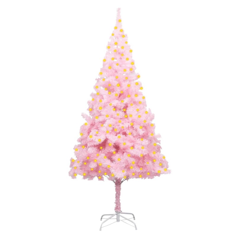 Künstlicher Weihnachtsbaum mit LEDs & Ständer Rosa 210 cm PVC Künstlicher Weihnachtsbaum mit LEDs & Ständer Rosa 210 cm PVC