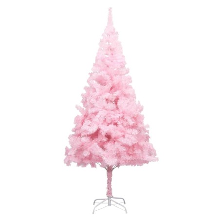 Künstlicher Weihnachtsbaum mit LEDs & Ständer Rosa 210 cm PVC