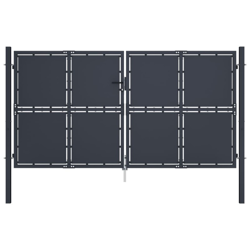vidaXL Gartentor Stahl 300 x 150 cm Anthrazit vidaXL Gartentor Stahl 300 x 150 cm Anthrazit