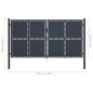 vidaXL Gartentor Stahl 300 x 150 cm Anthrazit vidaXL Gartentor Stahl 300 x 150 cm Anthrazit