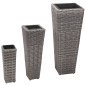 vidaXL Garten-Hochbeet 3-tlg. Poly Rattan Grau vidaXL Garten-Hochbeet 3-tlg. Poly Rattan Grau