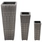 vidaXL Garten-Hochbeet 3-tlg. Poly Rattan Grau vidaXL Garten-Hochbeet 3-tlg. Poly Rattan Grau